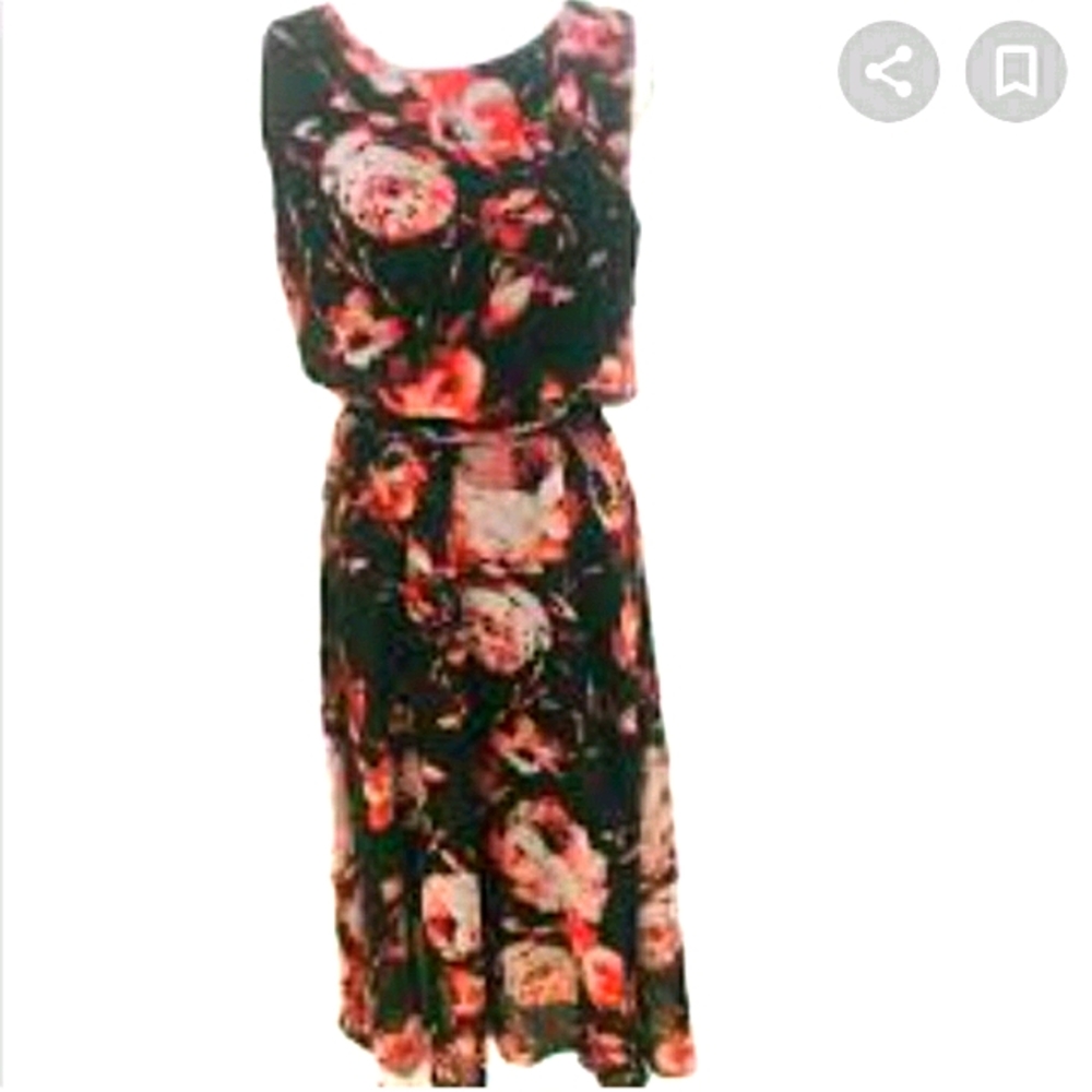 Beautiful black with pink flowers dress